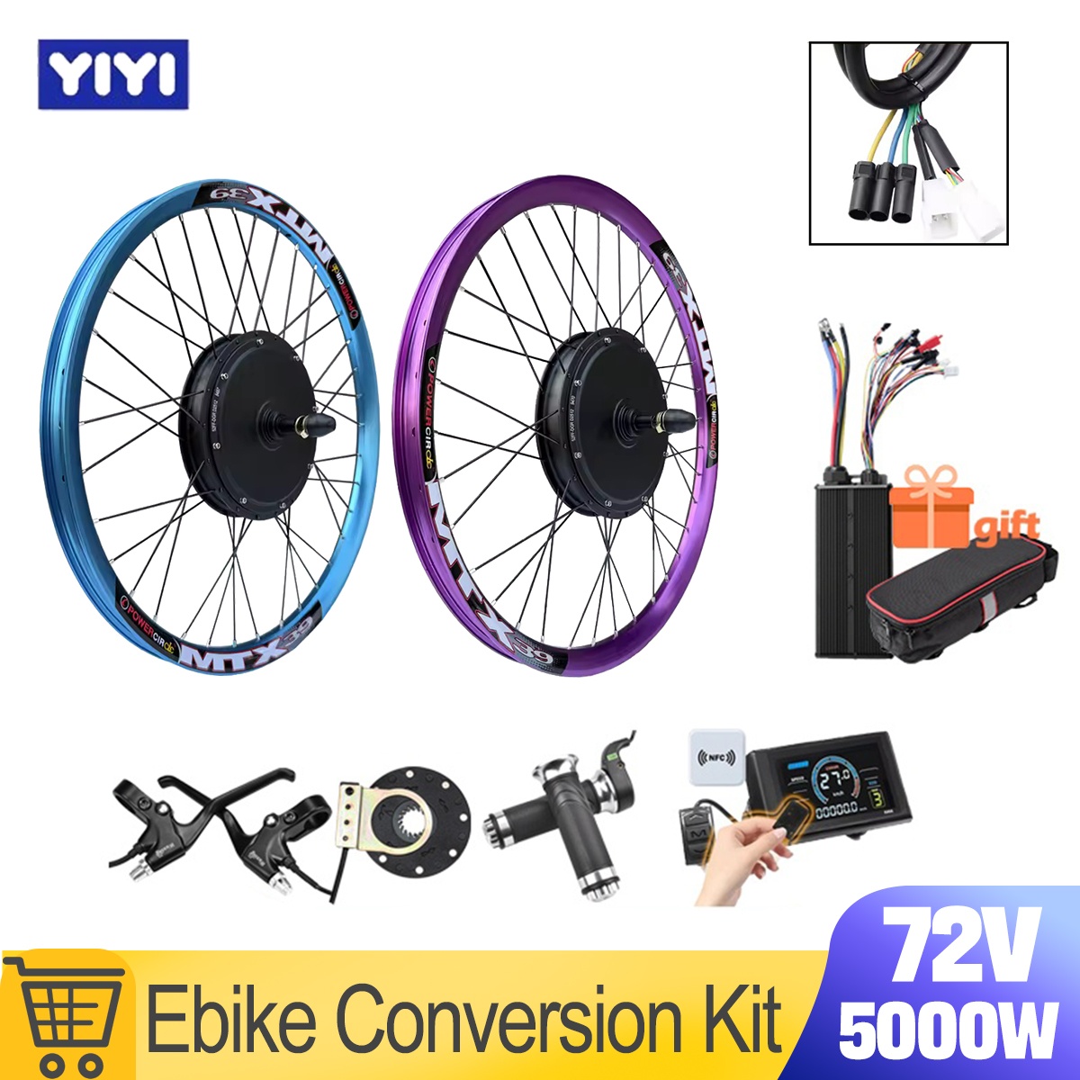 Ebike Conversion Kit 72V 3000W - Yeni MTX39 72V 5000W E-Bisiklet Dönüşüm
