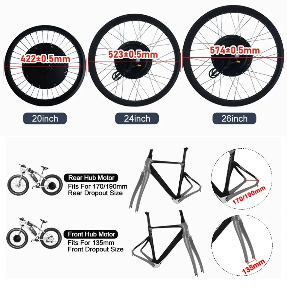 72V 3000W Elektrikli Bisiklet  - Ebike Conversion Kit 72V 3000W incelemesi ve fiyatı